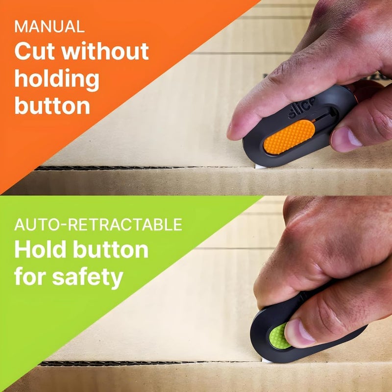 Slice Mini Box Cutter | Manual Retracting | Safe Ceramic Box Opener Lasting 11x Longer than Metal | Keychain Box Cutter | 2 Pack - Image 3